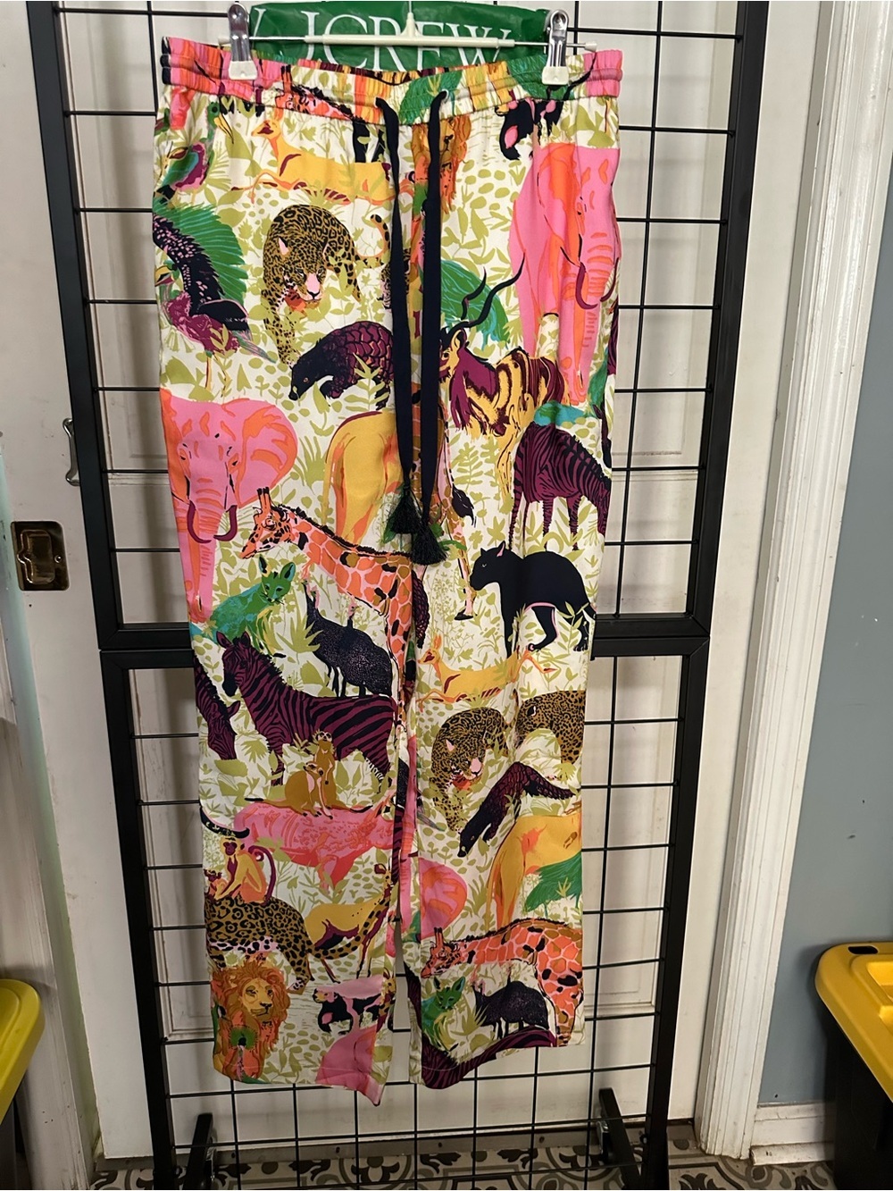J. Crew Multicolor Safari Print lounge flowy Pants - Picture 3 of 10